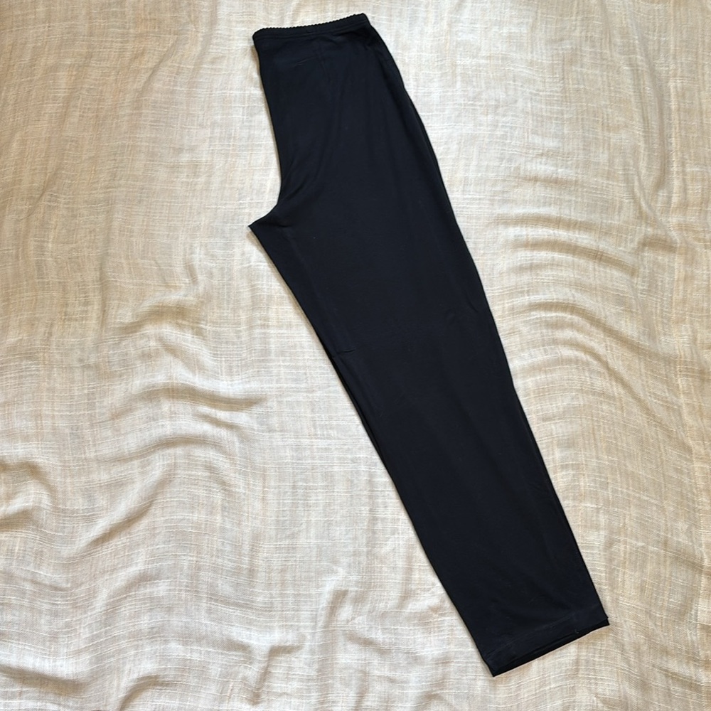 J. Jill Stretch Straight Leg Pull On Pants, Black size Medium in EUC Lace Waist - Picture 9 of 11